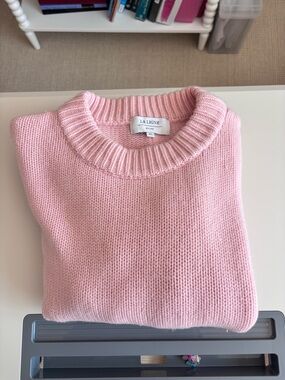 La Ligne Pastel Pink Crewneck Knit Sweater